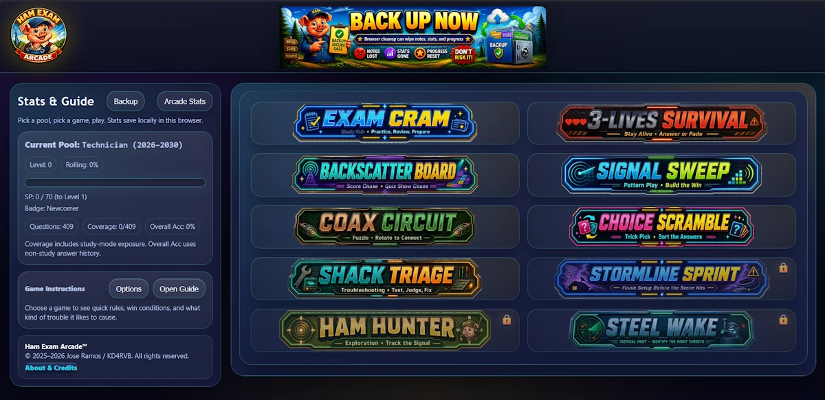 Home Game Menu